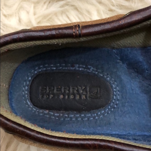 SPERRY green plaid dark leather boat shoes - Picture 3 of 9
